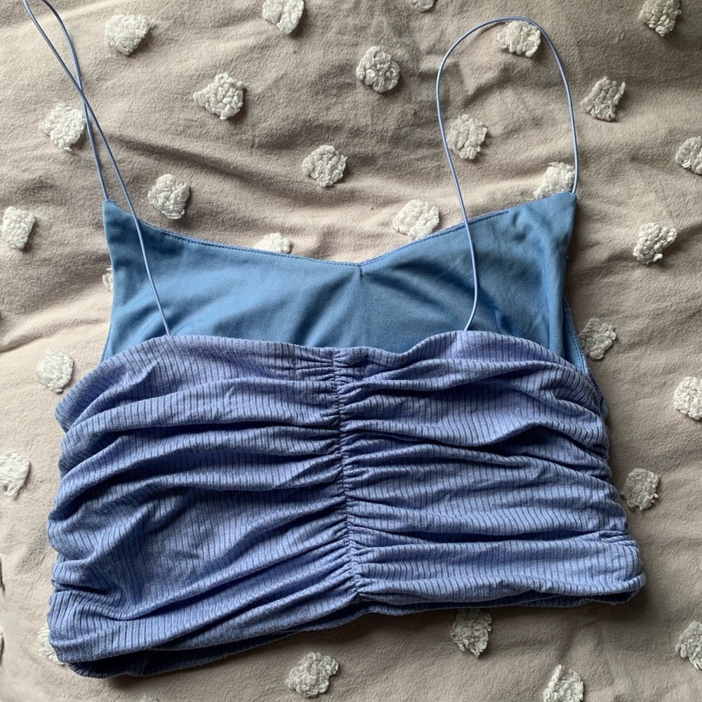 UO Rushed Blue Crop Top - Picture 2 of 4